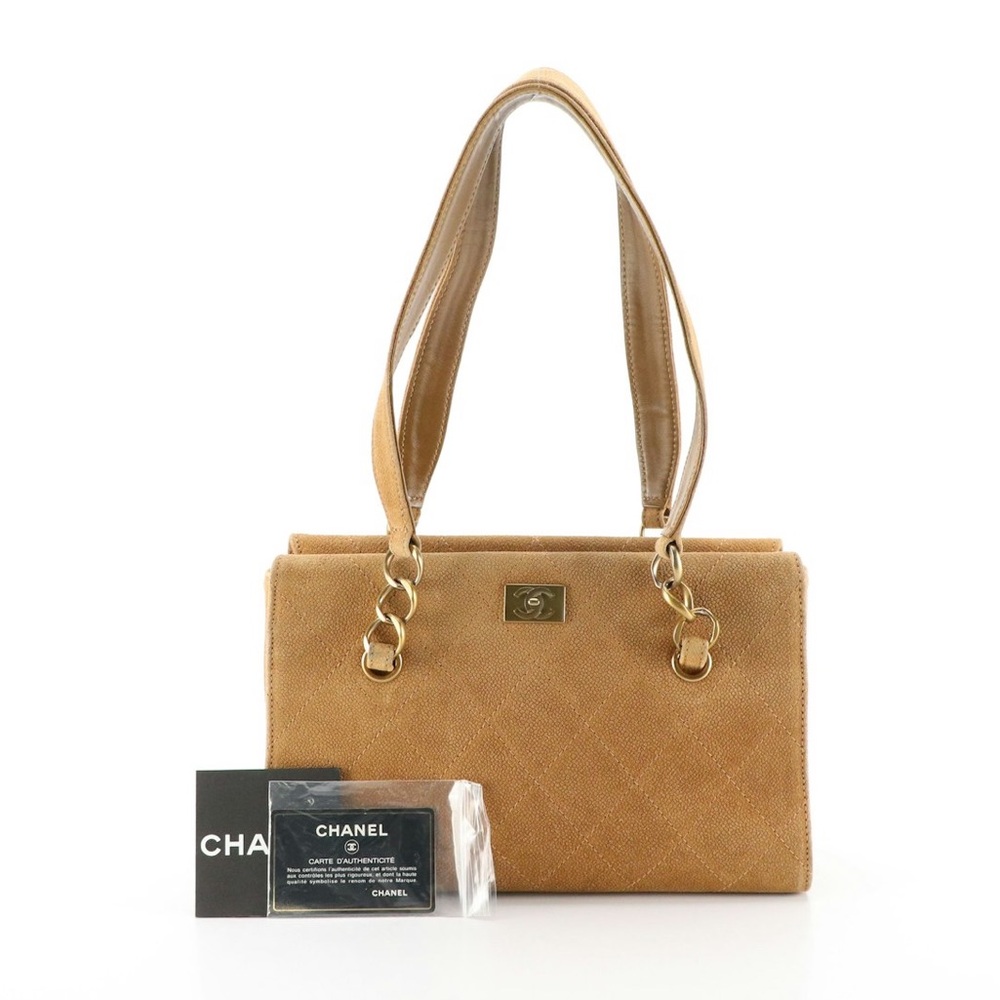 Chanel Suede Quilted Shoulder Bag